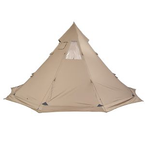 Tenda Tipi Portatile per 4-6 Persone con Apertura per Stufa, Leggera e Impermeabile in Tela, per Campeggio in 4 Stagioni - Product Image 4