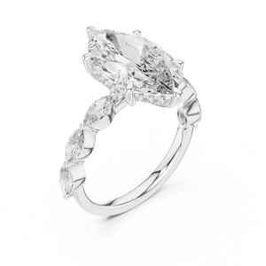 Anillos de Lujo SATVIK RATNA para Mujer, Oro Amarillo, 4 Ct, Corte Marquesa, Diamante Cultivado en Laboratorio, Certificado IGI, Oro 14K/18K, Joyería de Boda - Product Image 5