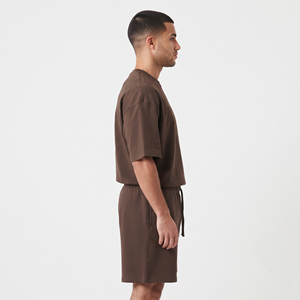 Casual Polo Shirts Sets Cotton Polyester <b>Pullover</b> <b>Mens</b> Custom LOGO Tracksuit <b>Men's</b> T Shirt and Short Set With Zipper - Product Image 2