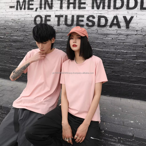 Camiseta de cuello redondo de 180gsm 95% algodón 5% Spandex transpirable Streetwear patrón sólido tejido de punto teñido liso camisetas de mujer - Product Image 2