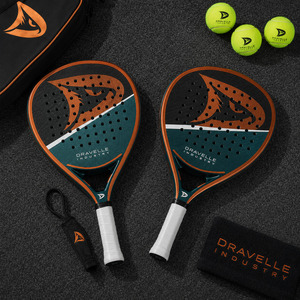Juego de Raquetas de Pádel de Fibra de Carbono Personalizadas, Raquetas de Tenis de Pádel Profesionales de 360 g con Red de Nailon y Núcleo de EVA, Empuñadura Blanca - Product Image 1