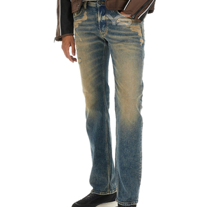 Pantalones Vaqueros de Mezclilla para Hombre, Material Elástico de Algodón Premium, Corte Regular Cómodo, Ropa Casual de Calle para el Día a Día - Product Image 3