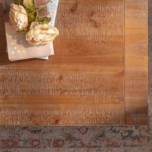 Large 2-Tier Rustic <b>Rectangle</b> Solid Wood <b>Coffee</b> <b>Table</b> with Storage Shelf for Living Room or Office Apartment - Product Image 5