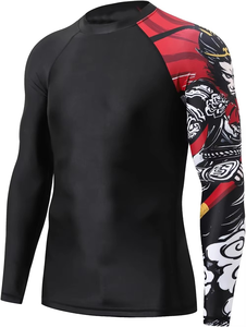 เสื้อรัดรูปออกกำลังกายผู้ชาย แห้งเร็ว สำหรับกีฬา MMA แฟชั่นเสื้อผ้าออกกำลังกาย ผ้าเรียบ - Product Image 3