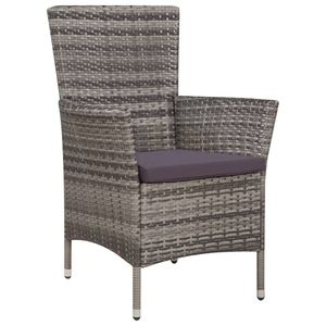 3 pezzi di Poly Rattan bistrot Set in grigio per uso giardino esterno - Product Image 2
