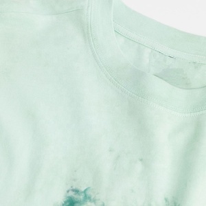 Camiseta de punto oversize para hombre con efecto tie-dye, manga corta, cuello redondo, 100% algodón, informal, ecológica, transpirable, diseño estampado - Product Image 6