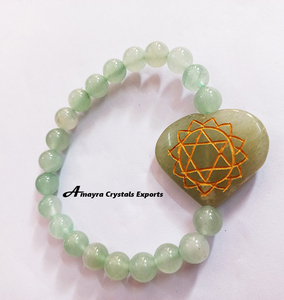 Pulsera de Cuentas de Aventurina Verde Metafísica Hecha a Mano de Primera Calidad para el Chakra del Corazón, Compre al por Mayor en AMAYRA CRYSTALS Exports - Product Image 4