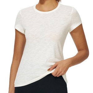 Venta al por mayor 100% algodón mujeres camisetas moda caliente transpirable secado rápido verano Tops logotipo personalizado Jersey tela de alta calidad - Product Image 5