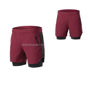 Short de course respirant 2 en 1 pour homme, pantalon de sport d'été pour le yoga, le jogging, le vélo tricoté en polyester 100% - Product Image 4