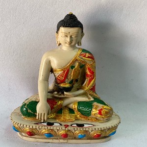 Estatua de Buda Pintada a Mano en Resina, Escultura Religiosa Budista de Forma Irregular, Nepal Asthamangal - Decoración Navideña, Regalo - Product Image 5