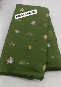 Tela Premium Mul Chanderi con Bordado Floral, 70 GSM, 44 Pulgadas de Ancho, Material Floral Elegante para Prendas de Boutique, 10 Metros - Product Image 2