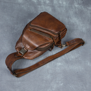 Bolso de Hombro de Cuero Genuino Hecho a Mano para Hombre, Estilo Vintage, con Cierre de Cremallera, Impermeable, Sensación Premium, Personalización al por Mayor - Product Image 2