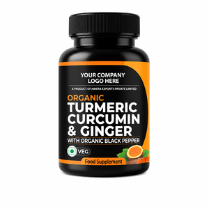 Capsules de curcuma biologique avec extrait de poivre noir et de gingembre, certifiées GMP, étiquette privée OEM - Product Image 1