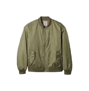 Chaqueta de bombardero de vuelo de nailon deportivo de diseño personalizado de Color sólido grueso de invierno de alta calidad para hombre - Product Image 1