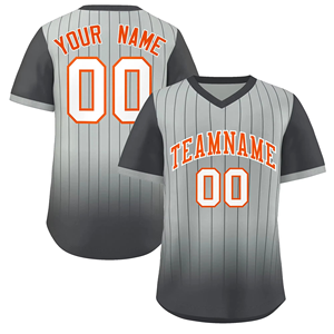 OEM ODM Baseball Team Jersey Printed Striped Short Sleeve Breathable 100%Polyester Pullover Teams Club Sports Jersey Low MOQ - Product Image 4