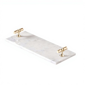 Bandeja de tabla de queso de mármol blanco moderno personalizado de alta calidad, cuchillo de madera, Navidad, Eid, Ramadán, hogar portátil decorativo - Product Image 1