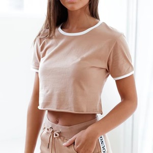 เสื้อกล้ามแขนสั้นผู้หญิง ขายดี สินค้ามาใหม่ ฤดูร้อน ขายส่ง ระบายอากาศได้ดี สไตล์ลำลอง สีพื้น ฮายดี้ - Product Image 3
