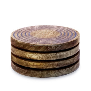 Posavasos de madera redondos de diseño antiguo, estilo clásico de madera de Mango para mesa, seguridad, decoración del hogar, posavasos de nogal, estilo grabado - Product Image 2