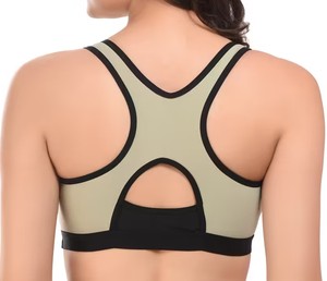 Soutien-gorge de yoga premium pour femme avec logo frontal, antichoc, respirant, maintien moyen, en Spandex/Nylon, service OEM - Product Image 6