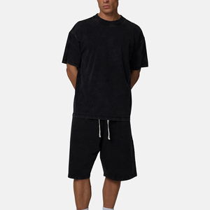 Pantalones Cortos Bermuda de Algodón Lavado de Color Sólido para Hombre, Cierre con Cordón, Cintura Media Informal, Cómodos, Transpirables, para Usar en Verano y Otoño - Product Image 1