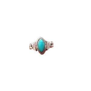 แหวนพลอยเทอร์ควอยส์ทำมือเป็นเอกลักษณ์100% 925สเตอร์ลิงเงินสไตล์คลาสสิกดีไซน์สวยงามสำหรับงานแต่งงาน - Product Image 1