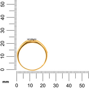 แหวนทองคำสีเหลือง 14K สำหรับผู้ชาย ประดับเพชรทรงสี่เหลี่ยม 9 เม็ด ดีไซน์คลาสสิกแบบมีร่อง เครื่องประดับที่ดูหรูหรา - Product Image 5