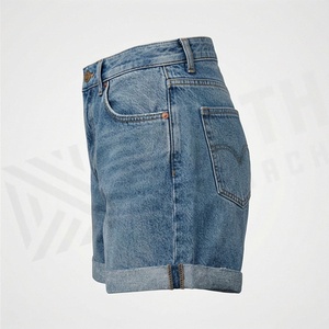High Quality Breathable Denim Shorts Women Cotton <b>Button</b> Style Affordable Rates <b>Jeans</b> Girls Customized Color Premium Fit - Product Image 3