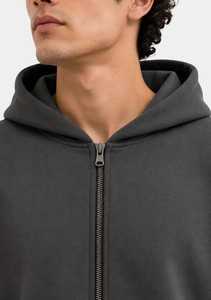 Sudadera con capucha de invierno para hombre, 100% algodón, de punto liso, con cremallera, bolsillos canguro, puños acanalados, transpirable, acabado premium, estilo urbano moderno - Product Image 3