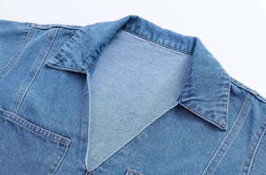 Camisa vaquera oversize de estilo único para mujer, abrigo informal con botones y acabado lavado para la temporada otoño/invierno, venta al por mayor de prendas de mezclilla. - Product Image 5