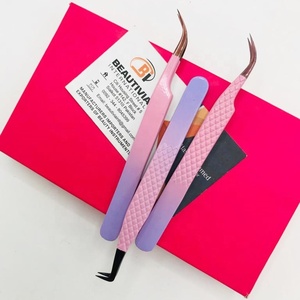 Pinzas de pestañas de acero inoxidable con revestimiento de Color de dos tonos personalizadas profesionales, herramienta de extensión de pestañas sostenible, etiqueta privada puntiaguda - Product Image 5