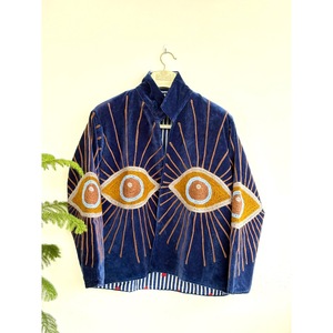 เสื้อแจ็คเก็ตบอมเบอร์แขนยาวปักมือ ผ้ากำมะหยี่ทอ 100% ผ้าฝ้าย คอจีน ลายดอกไม้ สำหรับผู้หญิง ฤดูใบไม้ร่วง ฤดูหนาว - Product Image 1