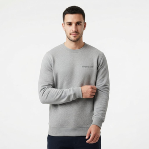 Sweat-shirt gris tendance pour homme, col rond, en coton épais, vierge, avec logo personnalisé, fabricant de sweats à capuche - Product Image 2