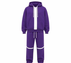 Ensemble de survêtement en molleton épais avec sweat à capuche et pantalon de jogging pour activités décontractées et en plein air, qualité supérieure, unisexe - Product Image 2