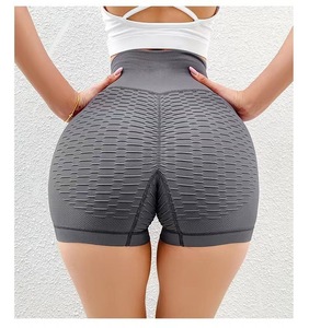 Shorts de sport OEM FASPAR pour femme, taille haute, sans couture, en polyester, couleur unie, avec effet froncé aux fesses, pour l'entraînement et la gym, direct usine - Product Image 3
