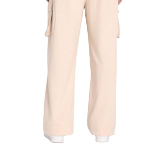Unisex 100% Cotton Fabric Men's jogger Pants Customize Solid Beige Color Elastic Waist Oversize Wear Joggers Pants MADE BY HS - Product Image 3