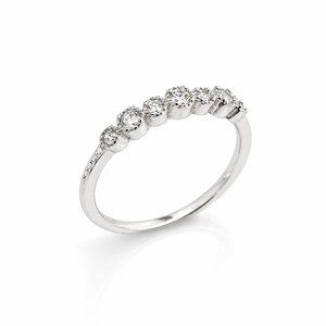 925 Sterling <b>Silver</b> Women's Half <b>Eternity</b> Band <b>Ring</b> with Cubic Zirconia Classic Minimalist High Polish Finish Wedding Party - Product Image 2