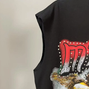เสื้อยืดแฟชั่นสตรีทแวร์ผู้ชายสั่งทำขายส่ง ทรงโอเวอร์ไซส์ แขนสั้น ประดับเพชรแท้ ผ้าสแปนเด็กซ์/ผ้าฝ้ายออร์แกนิค ระบายอากาศได้ดี แห้งเร็ว - Product Image 5