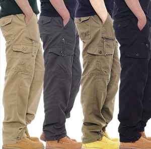 กางเกงคาร์โก้ลำลองผู้ชาย ไซส์ใหญ่ ผ้าฝ้าย เอวยางยืด หลายกระเป๋า ทรงตรง ใส่สบาย น้ำหนักเบา เป็นมิตรกับสิ่งแวดล้อม - Product Image 4