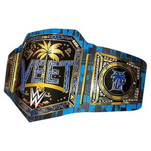 New Jey Uso YEET Championship Title Belt Undisputed Wrestling Championship Belt 2MM Metal Plate Adjustable Leather Strap - Product Image 1