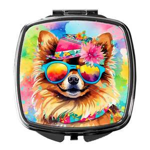 Pomarian Hippie Dawg Compact Pliant Miroir De Maquillage De Poche Portable Voyage Miroir Décoratif Cadeau pour Femmes et Filles - Product Image 1
