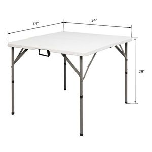 Tavolo da Pranzo Quadrato Pieghevole da 34 Pollici, Tecnologia Blow Molding, Portatile e Facile da Montare - Product Image 4