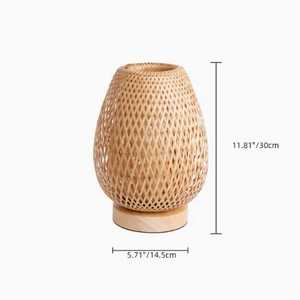 Lampe de table en bambou naturel tissé pour chambre à coucher, salon, décoration intérieure et éclairage intérieur - Product Image 3