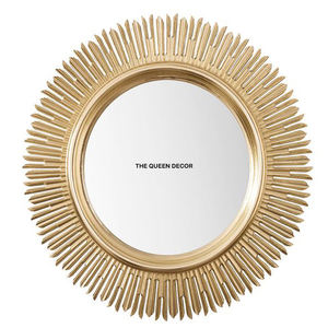 Espejo Decorativo de Pared Ovalado de Metal Hecho a Mano con Acabado Dorado, Diseño Clásico para Interiores de Casa, Estilo Rústico de Lujo - Product Image 6