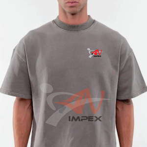 Camiseta Oversize de Lujo para Hombre, 100% Algodón Pesado, Cuello Mock, de Alta Calidad, Personalizable, Estilo Boxy - Product Image 1