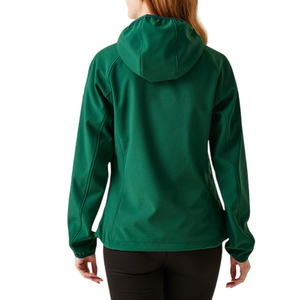 Veste polaire verte à capuche pour femme, manches longues, fermeture éclair, couleur unie, style décontracté, longueur normale, vêtement d'extérieur pour l'automne - Product Image 2