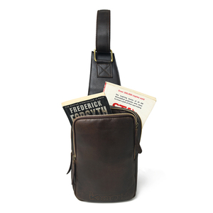 Sac de poitrine en cuir multi-poches pour hommes et femmes, idéal pour les voyages, le travail et le quotidien, à prix abordable - Product Image 1