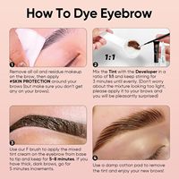 Kit de teinture hybride professionnel pour sourcils et cils, teinture imperméable pour sourcils et cils, marque privée, kit de teinture pour sourcils noir/brun
