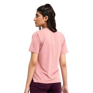 Camiseta de manga corta rosa para mujer, cuello redondo, ajuste casual, básica, ligera, para uso diario, ropa de moda para mujer - Product Image 6