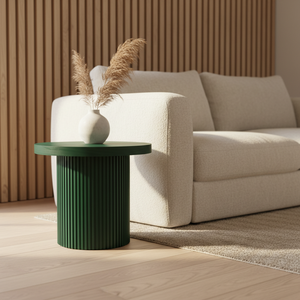 โต๊ะข้าง โต๊ะปลายเตียง ดีไซน์ทันสมัย โต๊ะกาแฟทรงกลม ขาเดี่ยว สีน้ำตาลอ่อน หรูหรา ทนทาน ไม้ยางพารา รับประกัน 1 ปี - Product Image 2