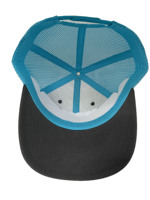 Gorra Trucker Negra y Verde Azulado con Efecto Desgastado, Hecha en Indonesia, Bordado 3D, Deportiva, Venta al por Mayor, Personalizable, Malla Trasera Transpirable, Impermeable, a la Moda